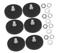 Holibanna 6pcs M6 Rubber Coated Magnets Magnetic Mount Holder Small Magnetic Suction Mounts with 43mm round Base Anti-scratch Design for Car Roof Light Fixing and Equipment Mounting