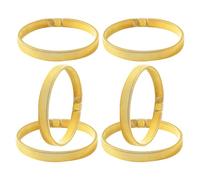 Holibanna 6Pcs Men’S Adjustable Metal Spring Arm Cuff Bracelets - Elastic Anti-Slip Sleeve Garters for Shirt Sleeve Holders - Golden Band Wrist Wraps for Casual and Formal Wear