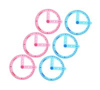Holibanna 6pcs Plastic Protractors with Scale for Smoothly Drawing Lines, Multi-Function Circle Protractor Set for Home and Office Use by Math Teachers and Students