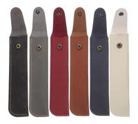 Holibanna 6Pcs PU Leather Pen Sleeve Set Single Pen Pouch with Flip Cover Thickened Matte Finish for Business and Travel