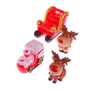 Holibanna 6pcs Resin Christmas Landscape Ornaments Mini Xmas Trees for Tabletop Decorations Random Style
