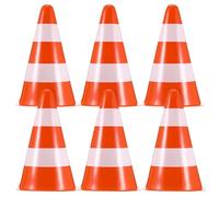 Holibanna 6Pcs Small Orange PE Traffic Safety Cones 133X133X230Mm Stackable Warning Cones Set for Driving Practice, Road Work, Parking and ’S Outdoor Sports