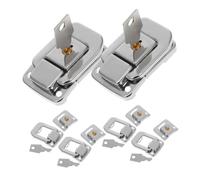 Holibanna 6pcs Toggle Catch Locks for Luggage and Backpacks, Iron Metal Box Hasp Locks with Key, Silver Finish, Anti-Theft Protection, Elegant and Stylish Design for Travel and Storage
