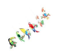 Holibanna 6pcs Tropical Bird Hanging Decoration Parrot Decorations Birds Paper
