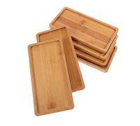 Holibanna 6pcs Wood Serving Tray Set, Rectangular Wooden Tray and Charcuterie Board, Smooth Surface, Easy to Clean, Sharing Platter Board for Food Serving and Table Display