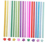 Holibanna 720 Sheets Glitter Origami Paper Double-Sided DIY Craft Supplies for Star Folding Multi-Color Frosted Paper Strips for Adults Art Projects and Decorations