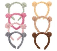 Holibanna 7pcs Adorable Bear Ear Plush Headbands for Makeup Washing Face and Photos Soft and Hair Hoops for Parties Decor for All Holidays