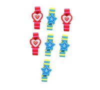 Holibanna 7pcs Fake Wooden Watch Toy Creative Elastic Bracelet Watch Analogue for Boys