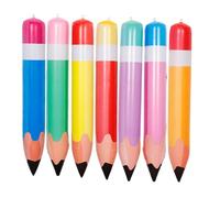 Holibanna 7pcs Giant Inflatable Pencil Props PVC Back to School Classroom Decoration with Cute Jumbo Pencil Balloons for Party and School Wall Hanging