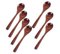 Holibanna 7pcs Japanese Style Wooden Spoons Versatile Utensils for Coffee Honey Tea and Cooking Lightweight Easy to Clean for Precise Scooping of Soups and Desserts