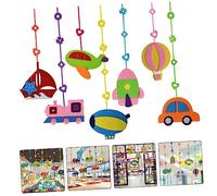 Holibanna 7pcs Kindergarten Hanging Pendants Vehicle Ceiling Decor Bright Felt Fabric Classroom Decorations with Cartoon Design for Elementary and Rooms