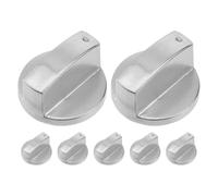 Holibanna 7pcs Metal Gas Stove Knobs - 1.57inch Metal Brushed Gas Cooktop Control Knobs for Built-in Stove Top - Non Slip Range Burner Cooker Handle for Kitchen Appliance