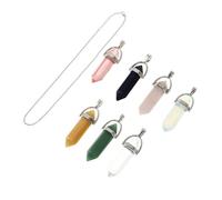 Holibanna 7pcs Natural Crystal Pendant Necklace Women Clavicle Chain Stylish Decorative Jewelry for Weddings Anniversaries and Celebrations