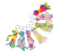 Holibanna 7pcs Plush Octopus Keychain Cute Colorful Stuffed Animal Keyrings Soft Bag Charms Backpack Accessories Car Mirror Pendant Gift