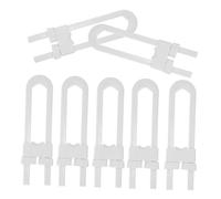 Holibanna 7Pcs Safety Locks U-Shaped Anti-Pinch Protective Locks for Cabinets Doors Drawers White No-Stick Installation for Refrigerator Cupboard Windows Bookcases
