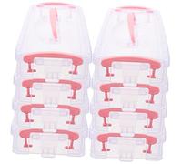 Holibanna 8 Packs Boxes Plastic Pencil Cases with Capacity Stackable Hard Organizer for Students and Teachers Transparent Design for Easy Visibility Durable and Portable School Supply
