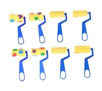 Holibanna 8 Pcs Sponge Paint Brush Creative Graffiti Roller for Preschool Art Lessons Patch Decor Sponge Drawing Tool Yellow Blue Random Patterns