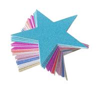 Holibanna 80pcs Glittering Five-pointed Star Decoration Christmas Decor Tinsel Star Garland Colored Celebration Decorations Gold Fete Glittering Cutouts Large for Birthday Paper