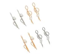 Holibanna 8pcs Alloy Musical Note Hair Clips Imitation Elegant Barrettes for Women Girls Hair Accessories for Occasions Mixed Styles