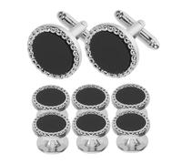 Holibanna 8pcs Black Round Acrylic Shirt Studs for Men Mens Formal Suit Cufflinks Tuxedo Suit Buttons Wedding Business Banquet Accessories