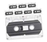Holibanna 8pcs Blank Cassette Tapes with Clear Case DIY Recording Tapes for Music Speech Teaching Parties Portable Vintage Voice Messages