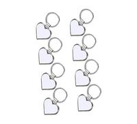 Holibanna 8pcs Blank Heart Shape Keychain Pendants for Craft Heat Transfer Key Ornaments for Keys Bags Wallets for Personalization