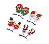 Holibanna 8pcs Christmas Hair Barrettes Festive Reindeer Santa Snowman Bear Clips Lightweight Felt Party Hairpins for Photo Props and Holiday Decoration