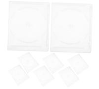 Holibanna 8pcs Double-Sided CD Storage Box Square Disc Holder for DVD Organization and Display