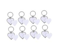Holibanna 8pcs Heart Shape Blank Key for Crafting Heat Transfer Keychain Blanks for Custom Key Decor for Personalizing Bags and Wallets