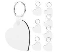 Holibanna 8pcs Heart Shaped Sublimation Keychain Blanks for Crafting Personalize Your Own Key Photos and Artwork for