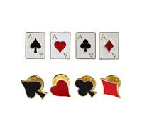 Holibanna 8Pcs Shirt Collar Pins Cufflinks and Tie Pin Small Poker Lapel Badges Playing Card Jewellery for Men (Random Style)
