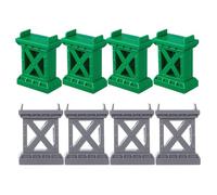 Holibanna 8Pcs Train Bridge Supports for Model Railway, Stackable Grey and Green Bridge Piers, Plastic Train Track Accessories for Pretend Play and Scenery Building