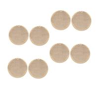 Holibanna 8pcs Wooden Cross Stitch Blanks Round DIY Craft Tags for Bookmarks Hanging Ornaments Jewelry Sturdy Wood Chips for Creative Handmade Presents and Embroidery Projects