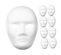 Holibanna 9 pcs DIY Blank Paper Mask Paintable Full Face Male Masks for Cosplay Halloween Parties and Carnival Activities Safe and Easy to Use