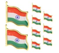 Holibanna 9pcs Patriotic India Flag Pin: Metal Brooch For Suit Scarf And Hat - National Flag Lapel Pin For Men And Women Clothes Decor