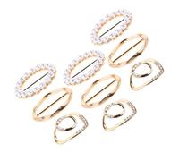 Holibanna 9PCS Rhinestone Scarf Clips Gold Waist Cinch Buckles with Heart and Pearl Designs Secure Clothing Clips for Shawl Sweater Dress and T Shirt Portable Fashion Accessories to Prevent