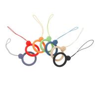 Holibanna 9pcs Silicone Anti-lost Phone Strap with Finger Ring Lanyard for Mobile Phones Cameras Keychains Comfortable Grip Mixed Gem Colors Lightweight Hanging Rope Chain