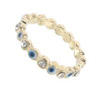 Holibanna Adjustable Evil Eye Ring for Women Hypoallergenic Rhinestone Jewelry Band Comfortable Fit Unique Halloween Costume Party Accessory