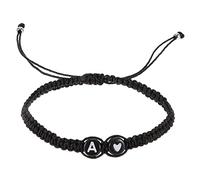 Holibanna Adjustable Initial Bracelets for Couples Heart Bead Design Valentine Day Birthdays and Anniversaries Fits Wrist Chic Jewelry for Women and Men