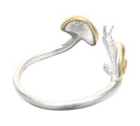 Holibanna Adjustable Open Mushroom Ring for Women with Snail Design, Copper Material, Stylish and Simple Statement Jewelry for Daily Wearing and Party