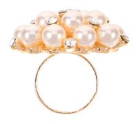 Holibanna Adjustable Open Ring for Women with Pearl Accent Alloy Craftsmanship Elegant Finger Jewelry for Daily Wear Parties and Weddings Simple and Fashion Accessory