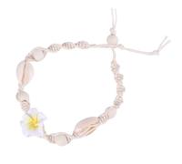 Holibanna Adjustable Women Anklets Beach Style Clay Flower Pendant Bracelet with Extended Weaving Chain, Nickel Free and Secure Accessory for Wedding Party and Yoga Class