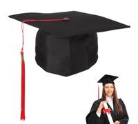 Holibanna Adults Graduation Hat Doctoral Cap with Tassel for Undergraduate Graduation Ceremony Black Felt Formal Academic Costume Accessory