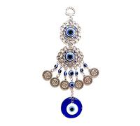 Holibanna Alloy Turkish Evil Eye Wall Hanging Decoration for Home Office Garden with Blue Hanging Ornament Protective Charm