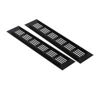 Holibanna Aluminum Alloy Rectangular Air Vent Cover 2pcs 50mm x 250mm Breathable Mesh Exhaust Vent Grille for Wardrobe Furniture Household Application