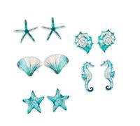Holibanna Anti-Collision Stickers Window Stickers Screen Window Repair Decals 10Pcs Marine Nautical Sea Shell Hawaiian Decor PVC Cute Fridge Magnet Paste Home Decor
