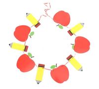 Holibanna Apple Pencil Drawing Flowers Classroom Decorations First Day of School Board To Banner Back Cute Party School Decor Pencil Apple Garland Banner Classroom Garland Paper