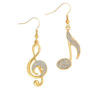 Holibanna Asymmetric Rhinestone Music Note Earrings Sparkling Studs for Women Dangle Style Jewelry for Parties Birthdays and Special Occasions