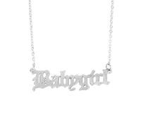 Holibanna Babygirl Necklace Silver Words Clavicle Chain Choker for Girls Women Jewelry