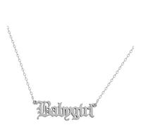 Holibanna Babygirl Necklace Silver Words Clavicle Chain Choker for Girls Women Jewelry (Silver with Box, 42)